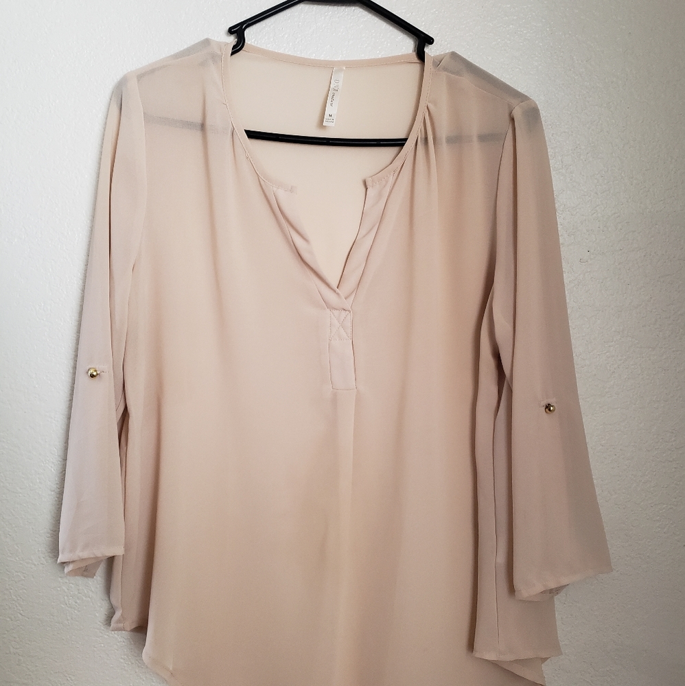 Beige sheer blouse
